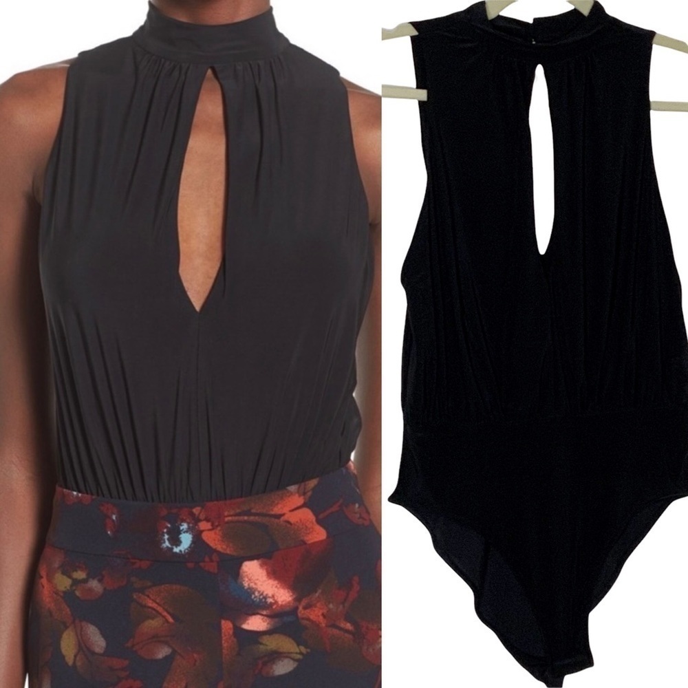 LEITH black bodysuit with keyhole in front and back.